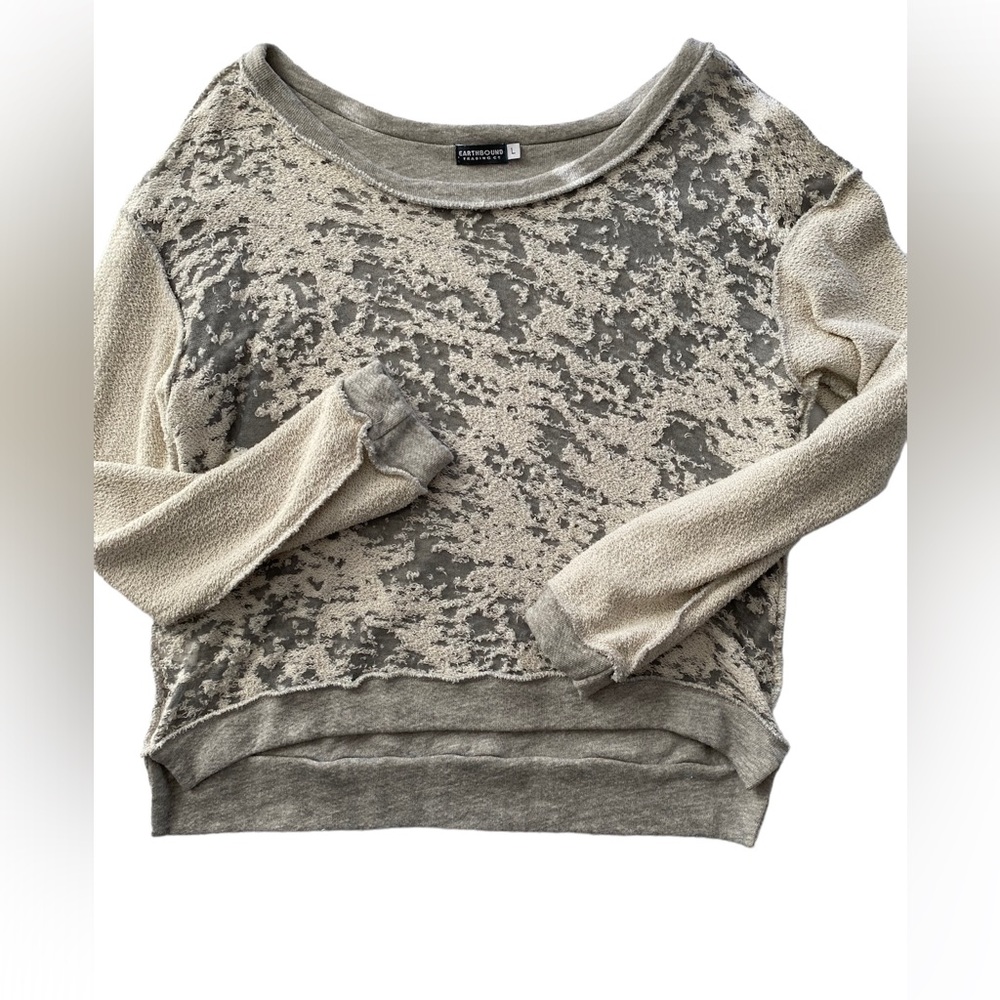Women’s Gray Blouse Size L Sweatshirt style, but much prettier